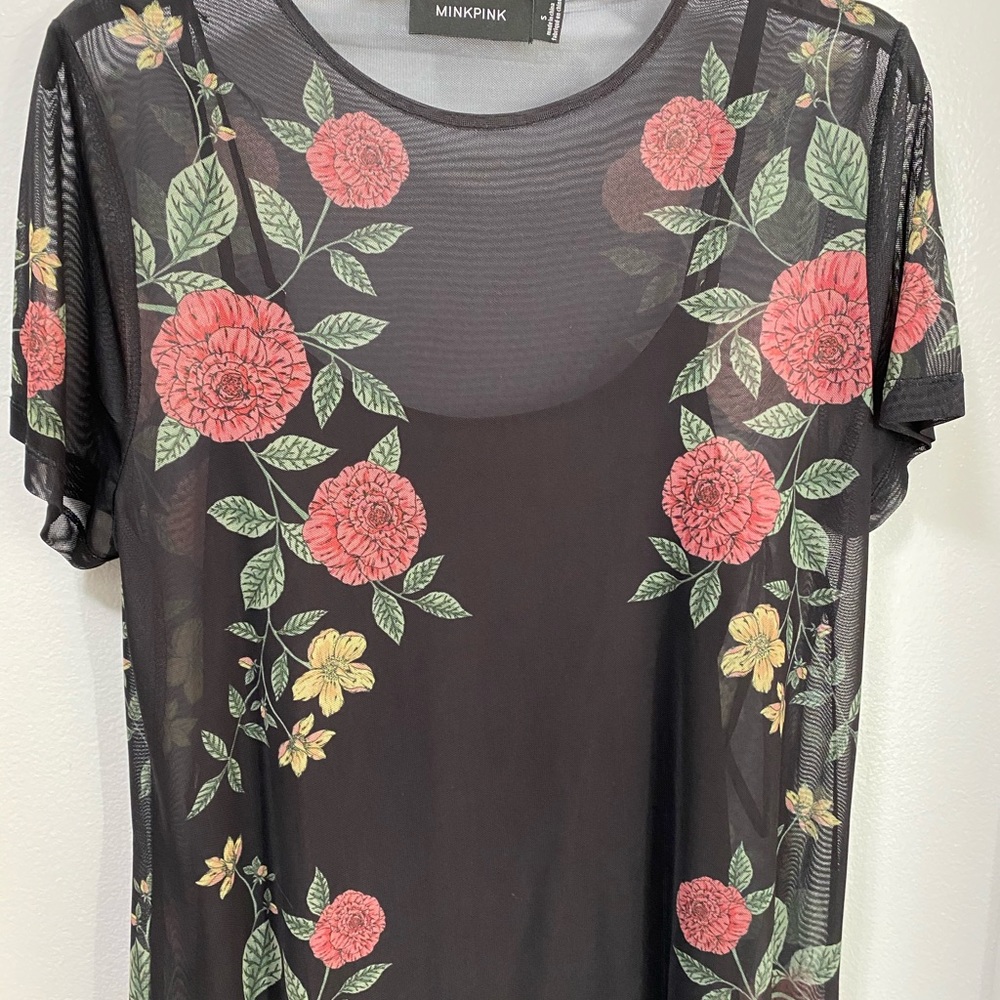 Minkpink night rose tee dress size small - Picture 8 of 10